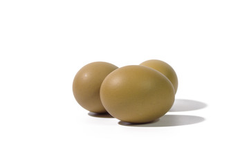 Group of egg on white background.