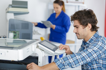 multi-function office appliance technician - obrazy, fototapety, plakaty