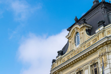 Fototapeta na wymiar Sibiu architecture on a sunny day against a blue sky