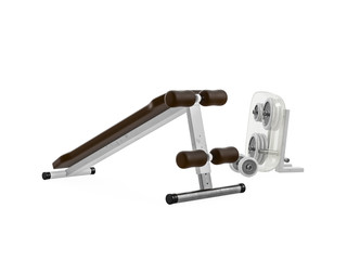 Multifunctional gym machine, angle view