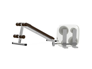 Multifunctional gym machine, angle view