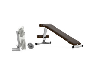 Multifunctional gym machine, angle view