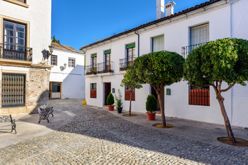 Fototapeta na wymiar Beautiful yard with old architecture in Ronda town, Spain