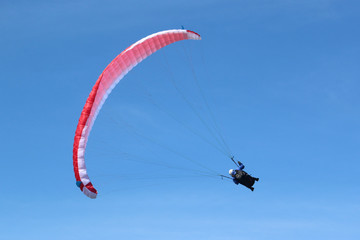 Paraglider flying