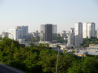 Naklejka premium The panorama from the hight to Rostov on Don city. Russia