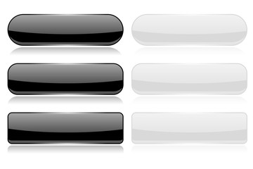 Black and white glass buttons