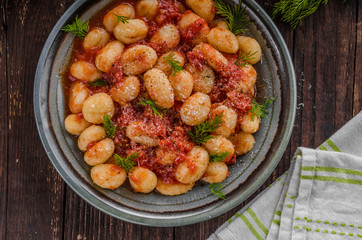 Gnocchi tomato sauce herbs