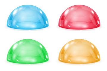 Glass dome. Colored shiny transparent semi spheres © savanno