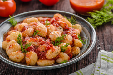Gnocchi tomato sauce herbs