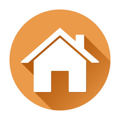 Home page icon. Orange round sign