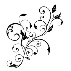 Floral decorative ornament. Flower branch