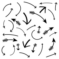 Black arrows. Set of icons