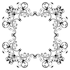 Floral decorative frame. Black ornament
