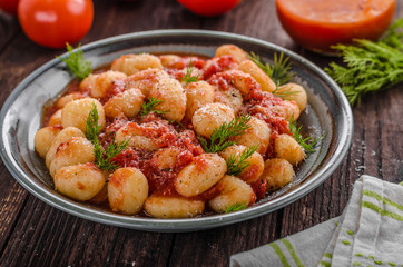 Gnocchi tomato sauce herbs