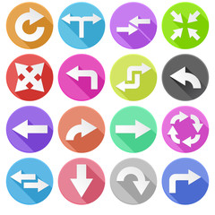 Arrow icons. Multi colored set of web signs