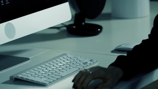 Cyber security hands on keyboard hacking online web computer