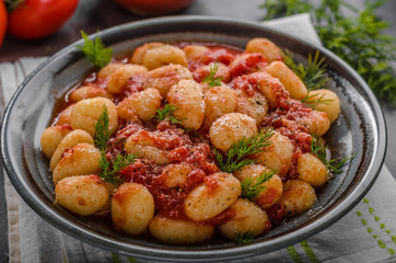 Gnocchi tomato sauce herbs