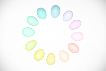 Circle made of dozen of eggs.