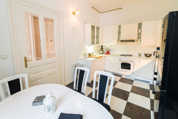 Dining area in modern luxury apartment