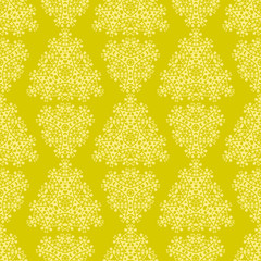 Yellow Ornamental Seamless Line Pattern. Oriental Geometric Ornament