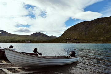 Boat at the lake in Norway.