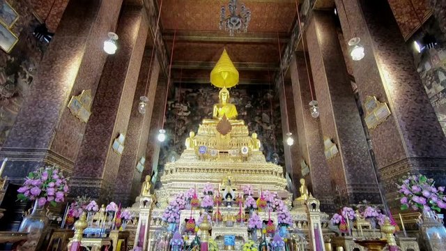 Buddha image in church of Wat Sutud, Bangkok, Thailand