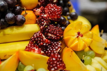 Naklejka na ściany i meble Composition with assorted fruits healthy life