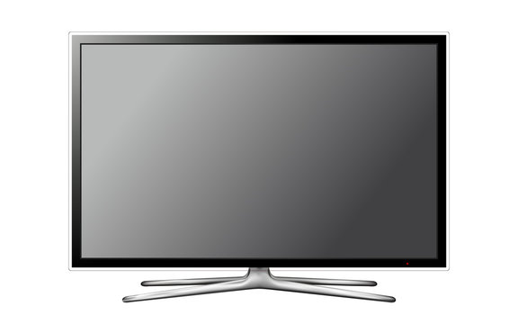 Vector modern television screen on white background