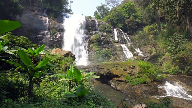 Wachirathan Waterfall, major waterfall on the way up to the summit of Thailand.
