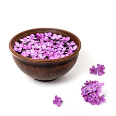 Obraz na płótnie Canvas Bowl with lilac flowers