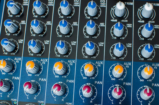 Mixer buttons and faders