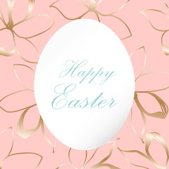 Obraz premium Beautiful Happy Easter Floral Greeting Card. Cute decorative background for wedding invitations, greeting cards, birthday, etc. Vector illustration.