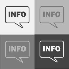 Info vector set  icon in the cloud. Info illlustration.