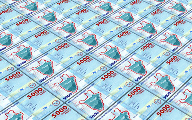 Burundian francs bills stacked background. 3D illustration.