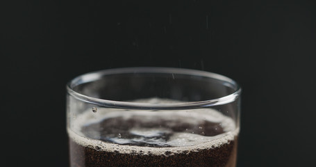 closeup cola in glass