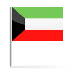 Kuwait Flag Pin Vector Icon