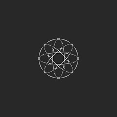 Barbed wire logo sacred geometric circle shape