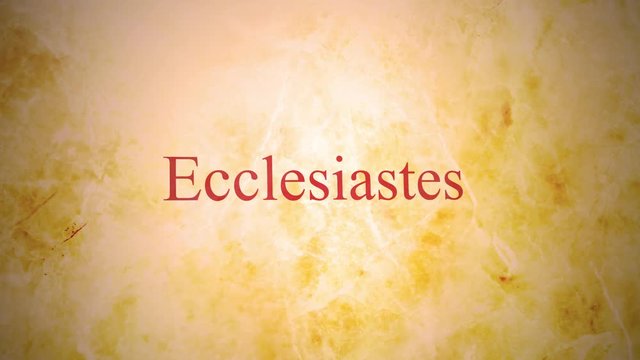 Books of the old testament in the bible series - Ecclesiastes