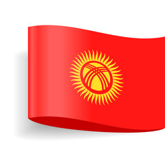 Kyrgyzstan Flag Vector Label Tag Icon