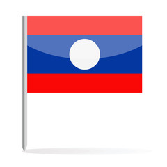 Laos Flag Pin Vector Icon