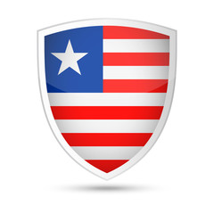 Liberia Flag Vector Shield Icon