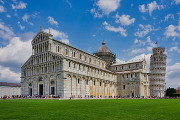Cathedral  and Leaning Tower in the Dome square of Pisa