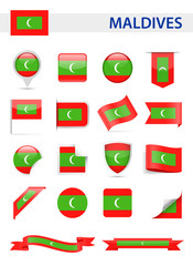 Maldives Flag Vector Set