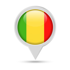 Fototapeta premium Mali Flag Round Pin Vector Icon