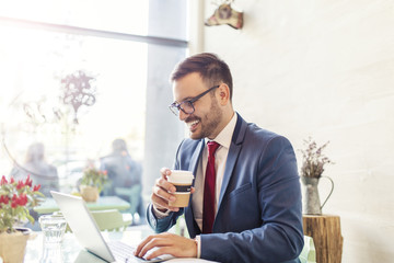 Businessman at cafe