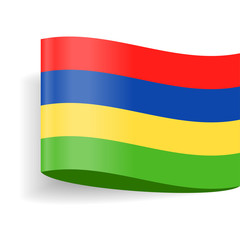 Mauritius Flag Vector Label Tag Icon