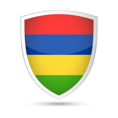 Mauritius Flag Vector Shield Icon