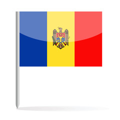 Moldova Flag Pin Vector Icon