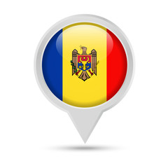 Obraz premium Moldova Flag Round Pin Vector Icon