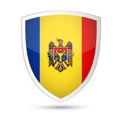 Moldova Flag Vector Shield Icon